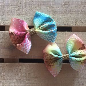 Unicorn pigtails hairbow